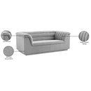 Meridian Cascade Grey Boucle Fabric Loveseat IMAGE 19