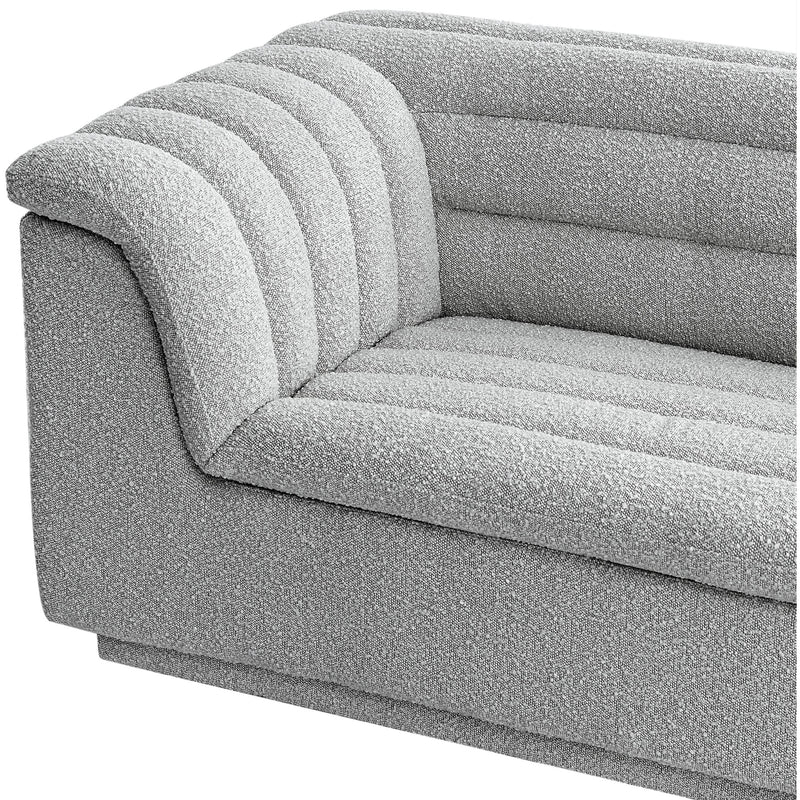 Meridian Cascade Grey Boucle Fabric Sofa IMAGE 10
