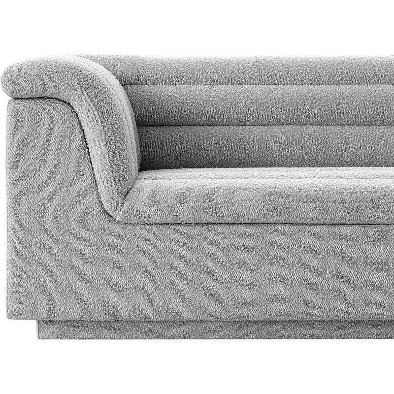 Meridian Cascade Grey Boucle Fabric Sofa IMAGE 11