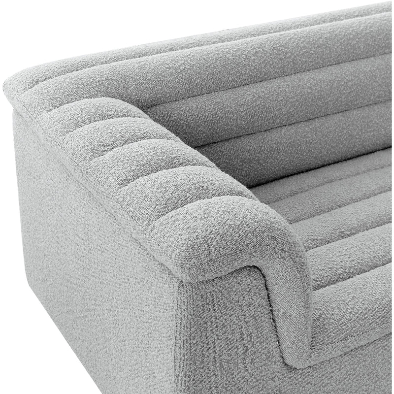 Meridian Cascade Grey Boucle Fabric Sofa IMAGE 12