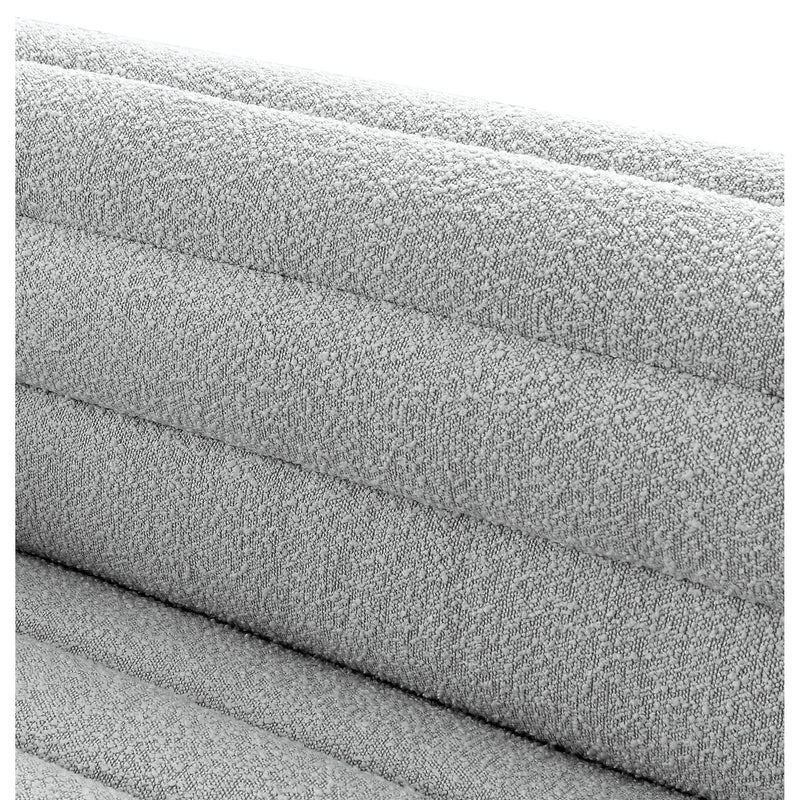 Meridian Cascade Grey Boucle Fabric Sofa IMAGE 13