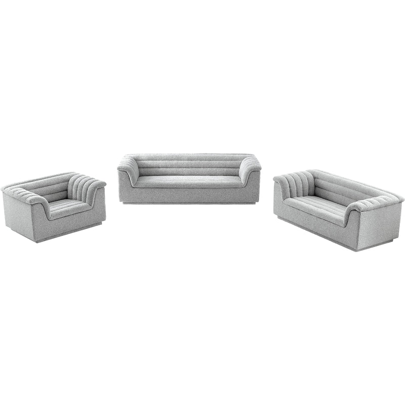 Meridian Cascade Grey Boucle Fabric Sofa IMAGE 16