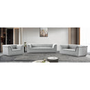 Meridian Cascade Grey Boucle Fabric Sofa IMAGE 17
