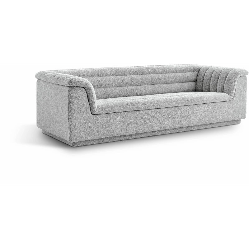 Meridian Cascade Grey Boucle Fabric Sofa IMAGE 1
