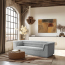 Meridian Cascade Grey Boucle Fabric Sofa IMAGE 2