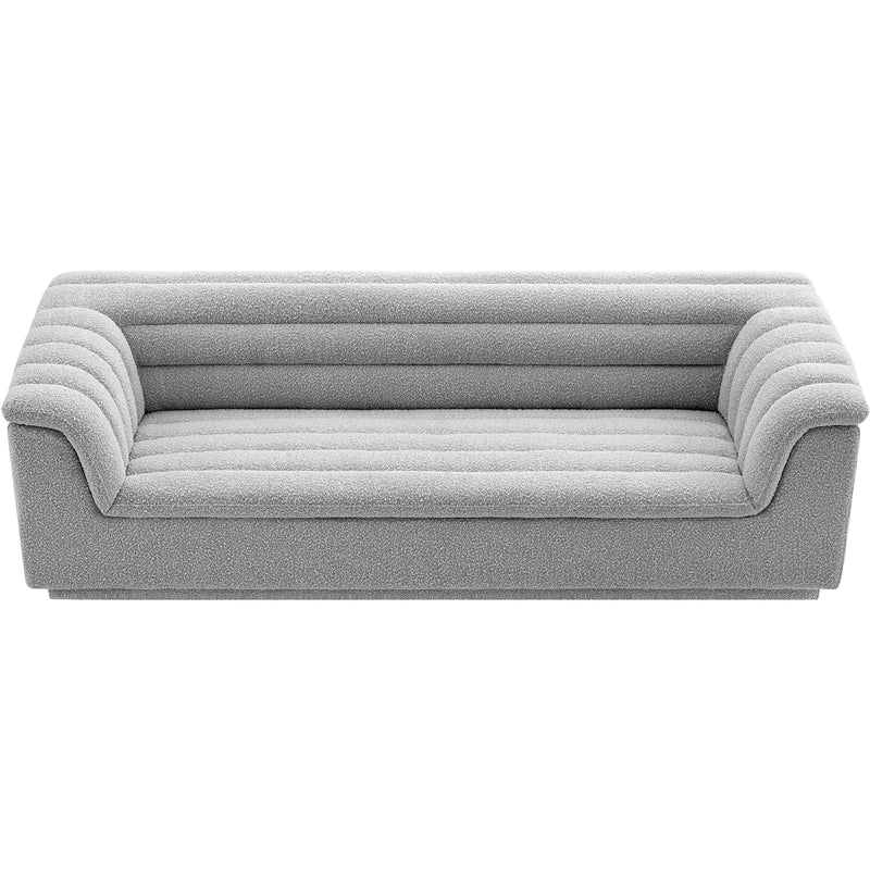 Meridian Cascade Grey Boucle Fabric Sofa IMAGE 4
