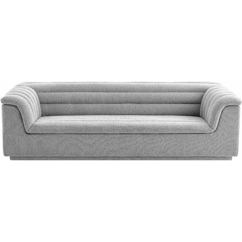 Meridian Cascade Grey Boucle Fabric Sofa IMAGE 5