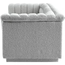 Meridian Cascade Grey Boucle Fabric Sofa IMAGE 6