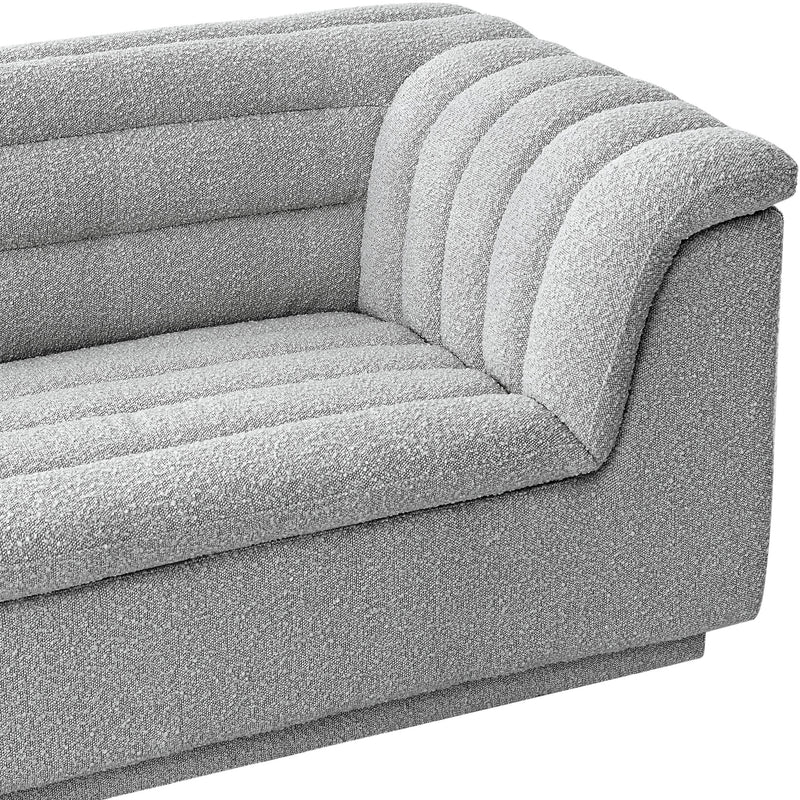 Meridian Cascade Grey Boucle Fabric Sofa IMAGE 9