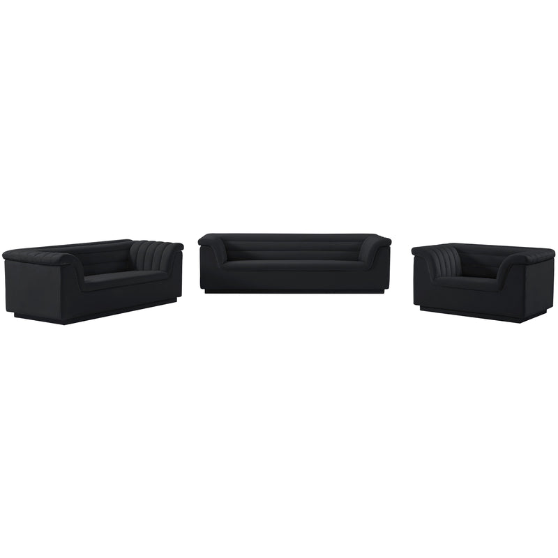 Meridian Cascade Black Velvet Fabric Chair IMAGE 15