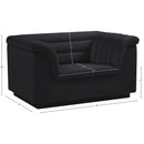 Meridian Cascade Black Velvet Fabric Chair IMAGE 17