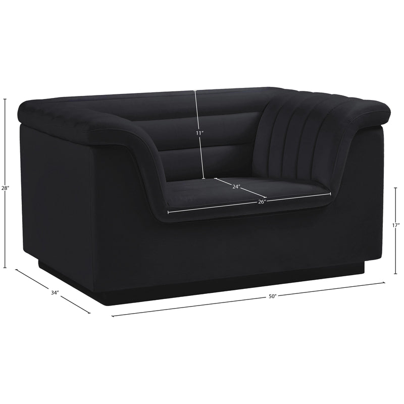 Meridian Cascade Black Velvet Fabric Chair IMAGE 17