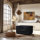 Meridian Cascade Black Velvet Fabric Chair IMAGE 2