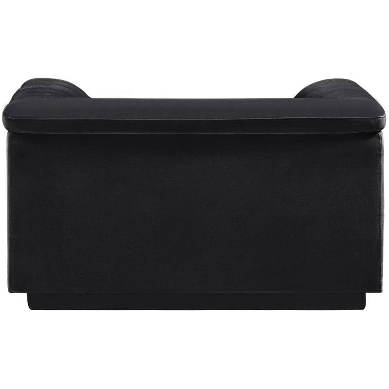 Meridian Cascade Black Velvet Fabric Chair IMAGE 3