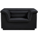 Meridian Cascade Black Velvet Fabric Chair IMAGE 5