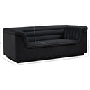 Meridian Cascade Black Velvet Fabric Loveseat IMAGE 17