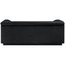 Meridian Cascade Black Velvet Fabric Loveseat IMAGE 3
