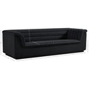 Meridian Cascade Black Velvet Fabric Sofa IMAGE 17