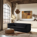 Meridian Cascade Black Velvet Fabric Sofa IMAGE 2