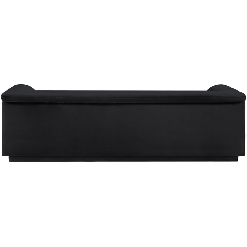 Meridian Cascade Black Velvet Fabric Sofa IMAGE 3