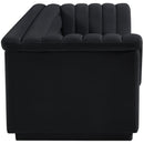 Meridian Cascade Black Velvet Fabric Sofa IMAGE 7