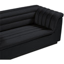 Meridian Cascade Black Velvet Fabric Sofa IMAGE 8