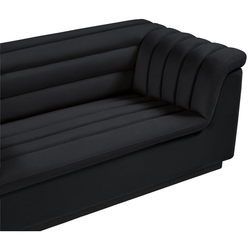 Meridian Cascade Black Velvet Fabric Sofa IMAGE 8