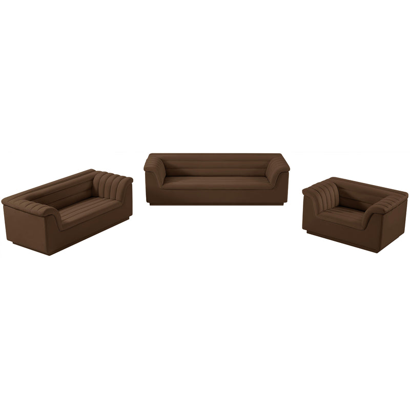 Meridian Cascade Brown Velvet Fabric Chair IMAGE 14