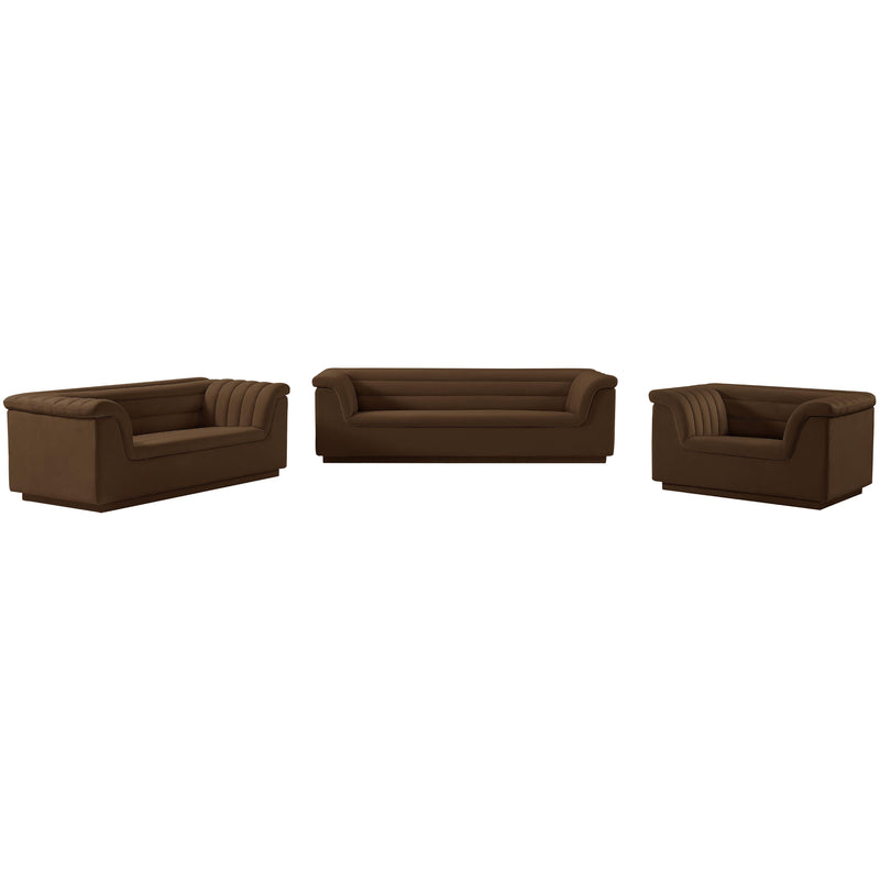 Meridian Cascade Brown Velvet Fabric Chair IMAGE 15