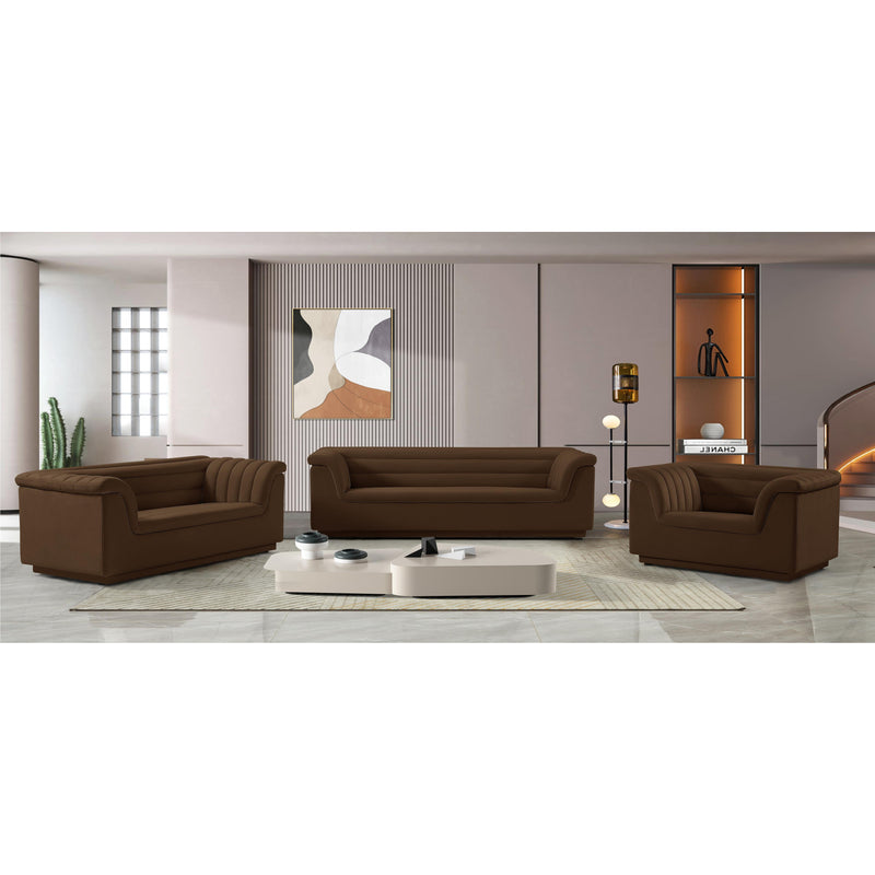 Meridian Cascade Brown Velvet Fabric Chair IMAGE 16