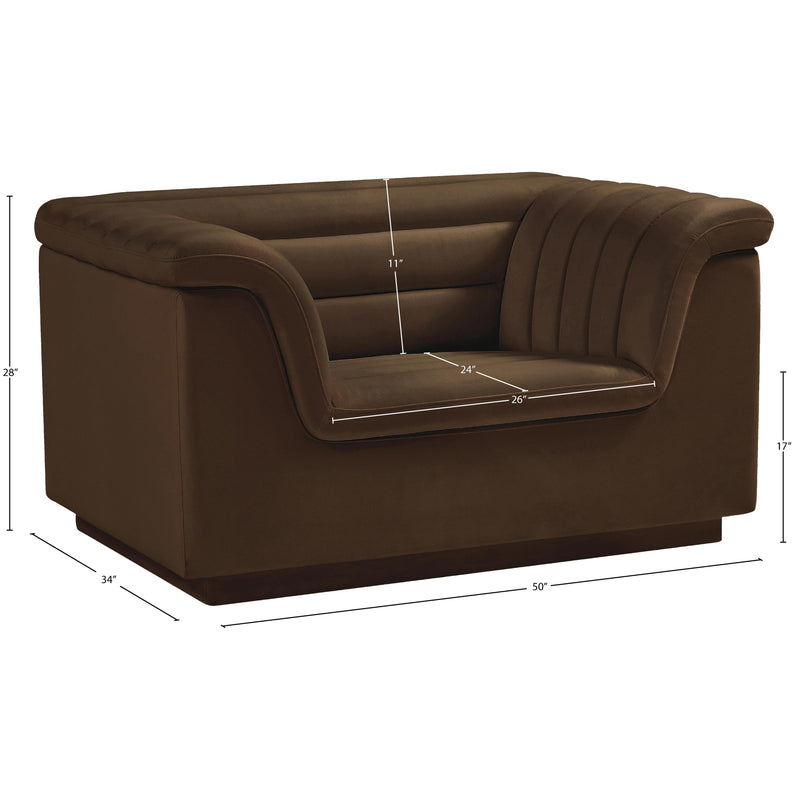 Meridian Cascade Brown Velvet Fabric Chair IMAGE 17