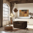 Meridian Cascade Brown Velvet Fabric Chair IMAGE 2