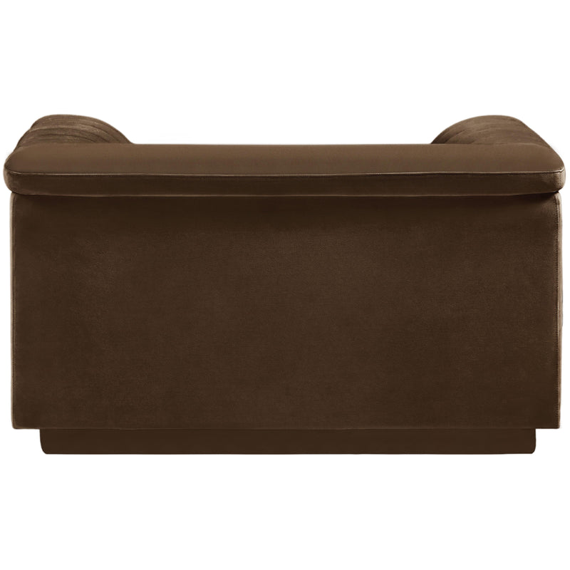 Meridian Cascade Brown Velvet Fabric Chair IMAGE 3