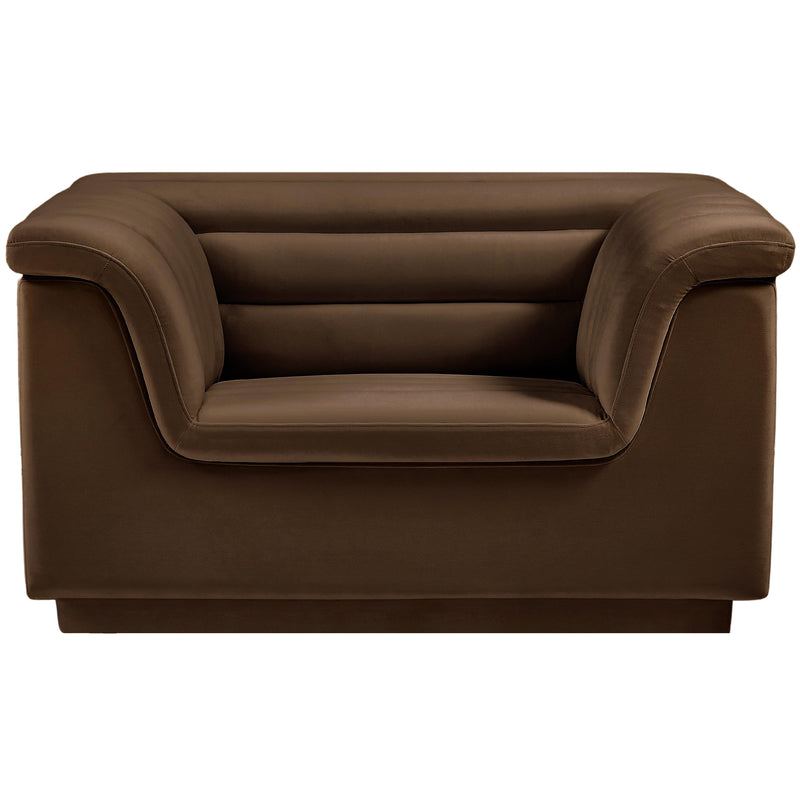 Meridian Cascade Brown Velvet Fabric Chair IMAGE 5