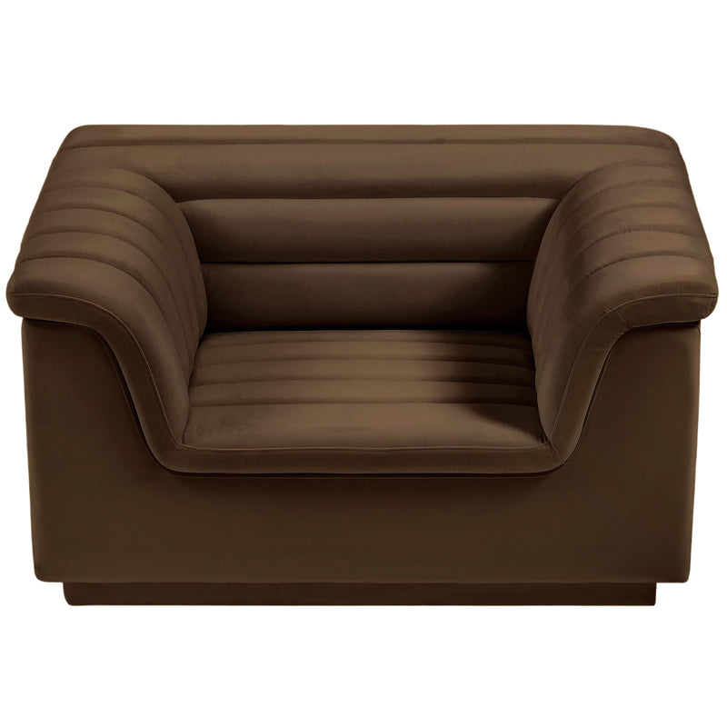 Meridian Cascade Brown Velvet Fabric Chair IMAGE 6