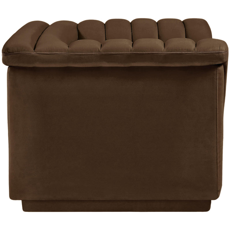 Meridian Cascade Brown Velvet Fabric Chair IMAGE 7