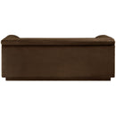 Meridian Cascade Brown Velvet Fabric Loveseat IMAGE 3