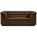Meridian Cascade Brown Velvet Fabric Loveseat IMAGE 5