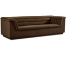 Meridian Cascade Brown Velvet Fabric Sofa IMAGE 1