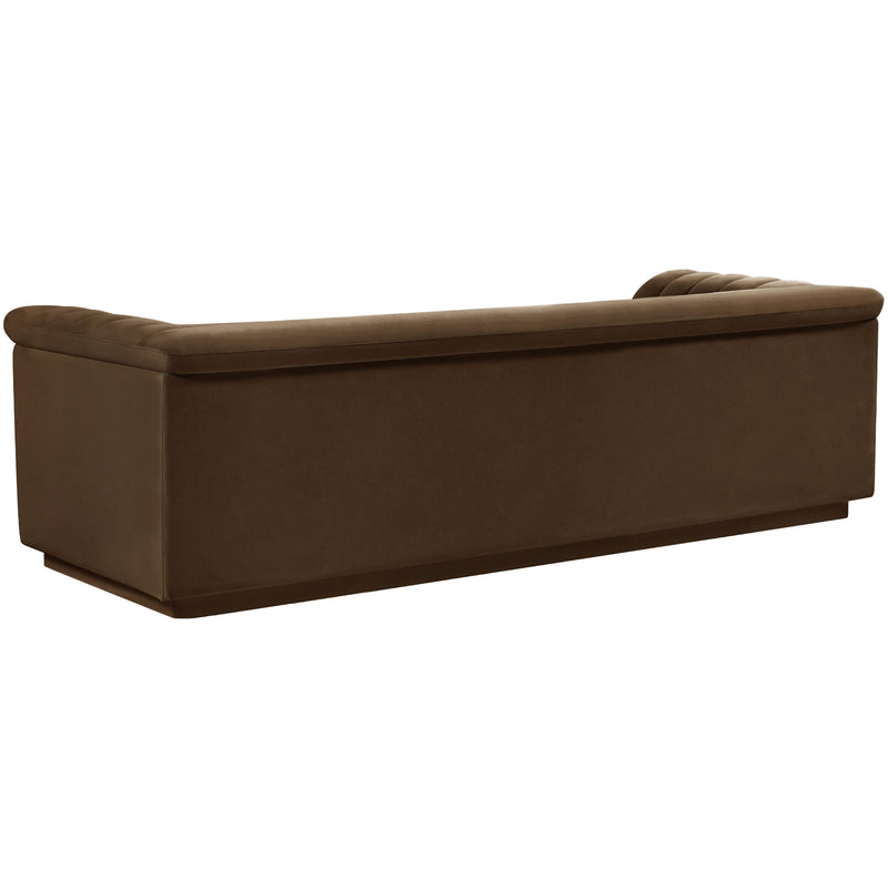 Meridian Cascade Brown Velvet Fabric Sofa IMAGE 4