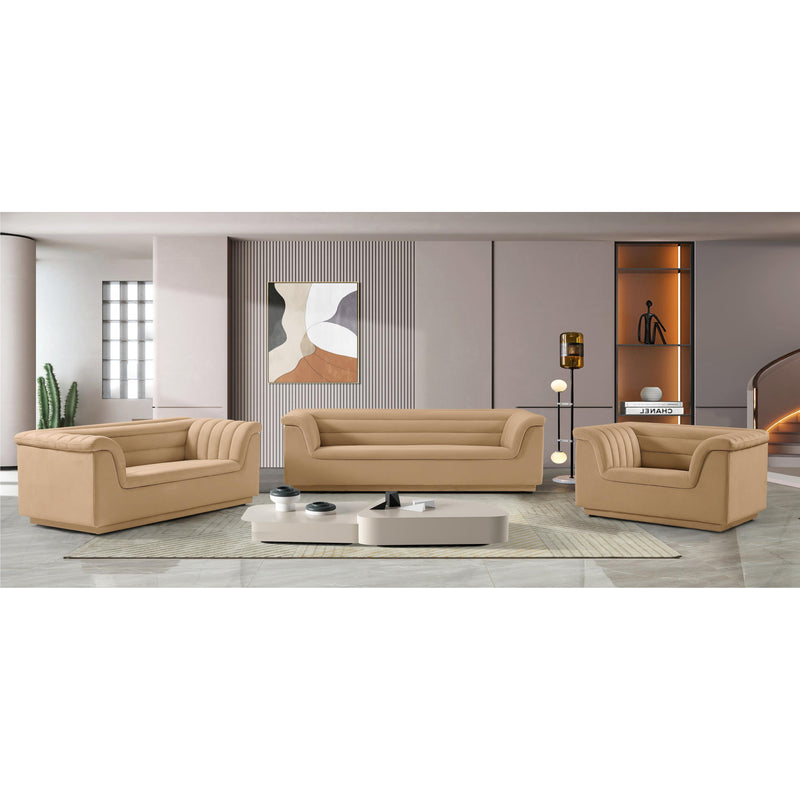 Meridian Cascade Camel Velvet Fabric Chair IMAGE 16
