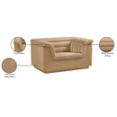 Meridian Cascade Camel Velvet Fabric Chair IMAGE 18