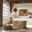 Meridian Cascade Camel Velvet Fabric Chair IMAGE 2