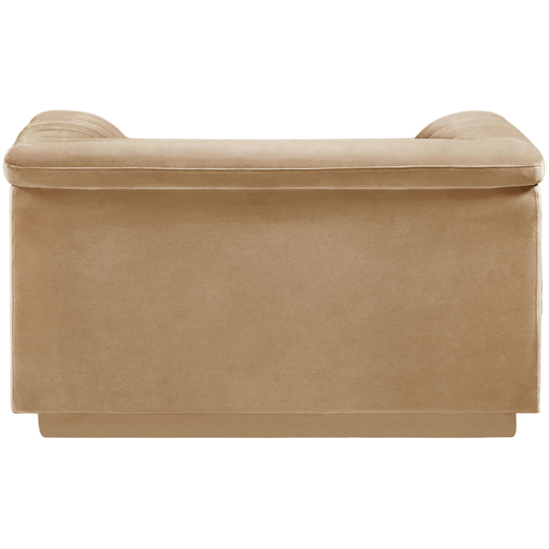 Meridian Cascade Camel Velvet Fabric Chair IMAGE 3