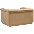Meridian Cascade Camel Velvet Fabric Chair IMAGE 4
