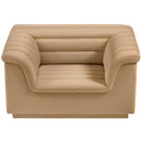 Meridian Cascade Camel Velvet Fabric Chair IMAGE 6