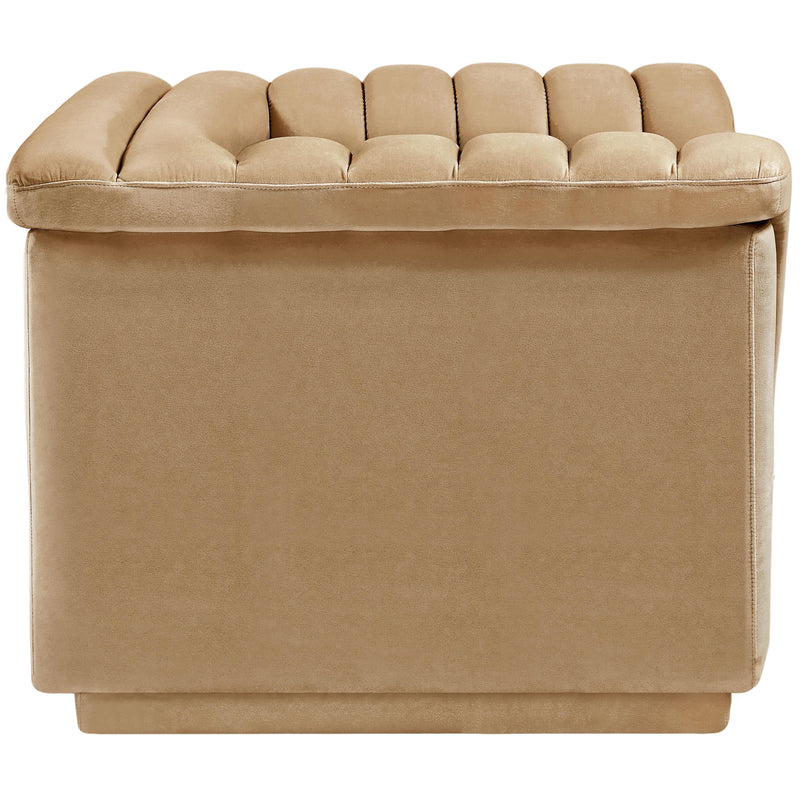 Meridian Cascade Camel Velvet Fabric Chair IMAGE 7