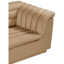 Meridian Cascade Camel Velvet Fabric Chair IMAGE 8