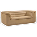 Meridian Cascade Camel Velvet Fabric Loveseat IMAGE 17