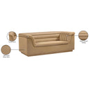 Meridian Cascade Camel Velvet Fabric Loveseat IMAGE 18